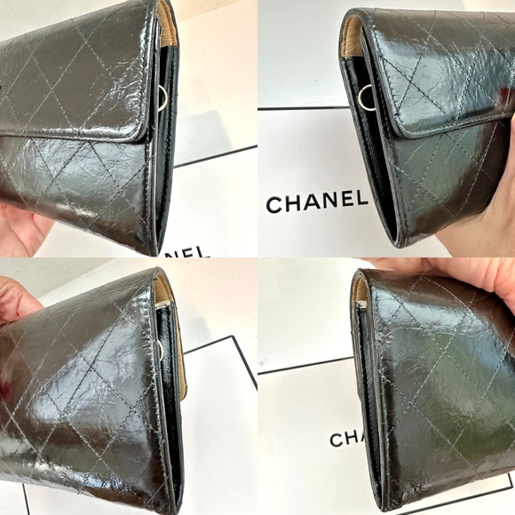 Auth CHANEL Crystalized CC Black/Gold Large Wallet Converted to 5-Ways Mini Bag - Picture 12 of 16